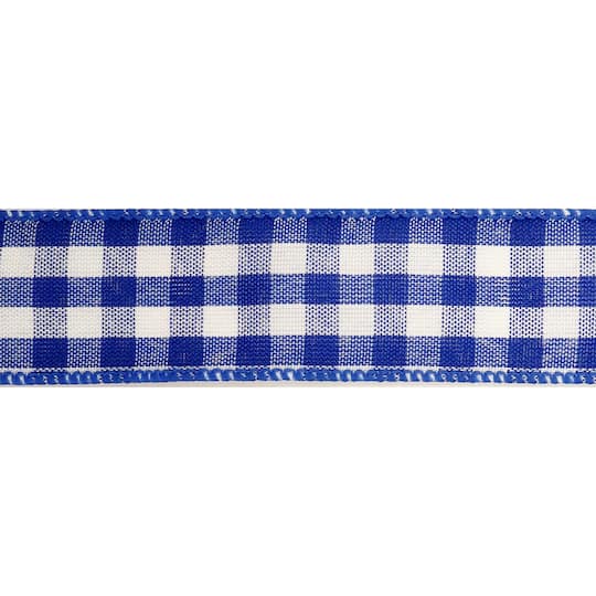 12 Pack: 1.5" x 10yd. Wired Gingham Ribbon by Celebrate It